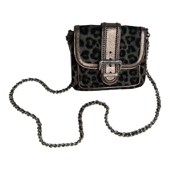 Brighton Leopard Print Chain Strap Small Crossbody Bag - Picture 3 of 13